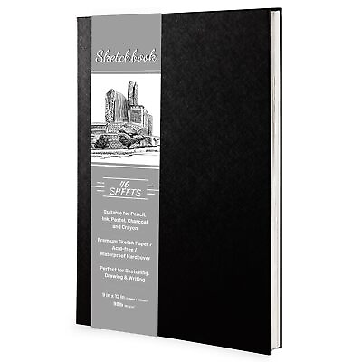 #ad Hardcover Sketch Book 9 X 12 Sketchbook Drawing Pads 160GSM Thick Smooth Ske $17.37