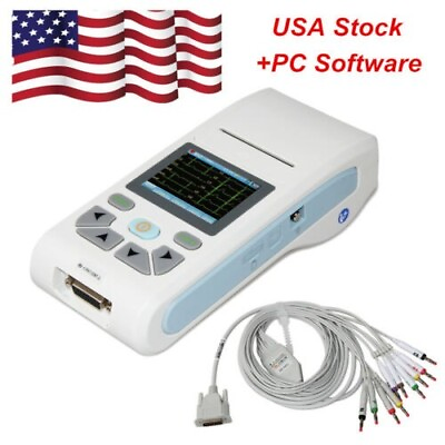 #ad FDA Touch Portable 12 lead ECG EKG machine Electrocardiograph ECG90A Software US $299.00
