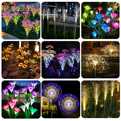 #ad Solar Powered Daisy Sunflower Jellyfish Lights Garden Stake LED Landscape Lamp $8.99
