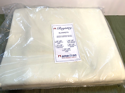#ad Vtg AMERICAN HOTEL REGISTRY Polyester Knit Blanket Cream 66quot;x90quot; Twin NEW SEALED $22.49