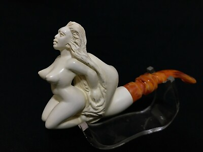 #ad Nude Lady Block Meerschaum Pipe best hand carved tobacco pfeife wıth case $257.58