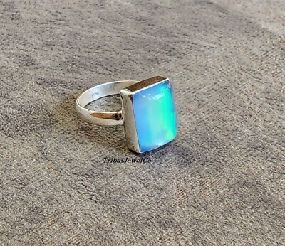 #ad 925 Sterling Silver Aurora Opal Ring Handmade Item Statement Ring Wedding Ring $17.59