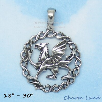 #ad Pewter Griffin Necklace Silver Color Stainless Steel Chain Charm Land $9.99