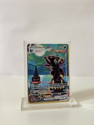 #ad Pokémon Umbreon VMAX 215 203 GOLD METAL CARD Gift Display Fan Art $15.50