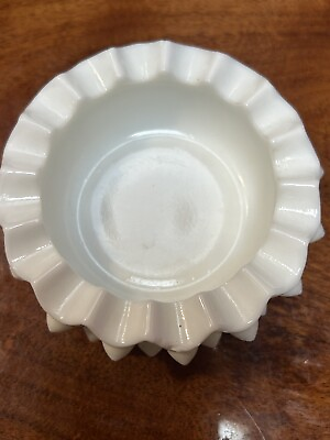 #ad Vintage Fenton Hobnail Heavy Milk Glass Ashtray 1 5 8quot; x 3 3 4quot; $8.50