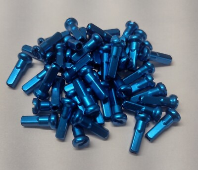 #ad 14mm DARK BLUE Alloy Aluminum spoke nipple 14g 2.0mm Custom amounts $5.84