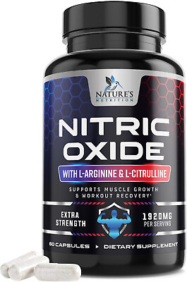 #ad Extra Strength Nitric Oxide Supplement L Arginine 3X Strength Highest Potency $30.42