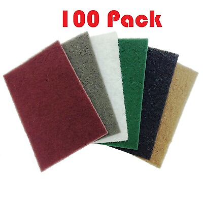 #ad 100 PACK compatible with Scotch Brit Pads General Purpose 6quot; x 9quot; USA MADE $69.99