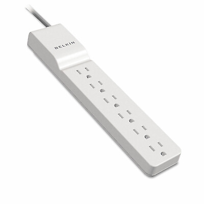 #ad Belkin Surge Protector 6 Outlets 6ft Cord White Pack of 2 $19.50