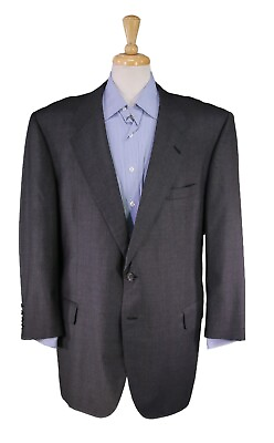 #ad Bespoke Custom Made Solid Gray Super 100#x27;s Wool by Scabal 2 Btn Blazer 50R $50.00