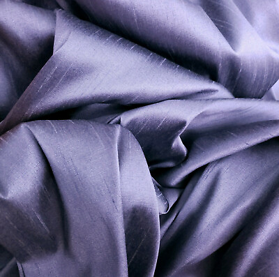 #ad LAVENDER SILVER PURPLE FAUX SILK DUPIONI FABRIC TWO TONE 60quot; BY THE YARD $5.95
