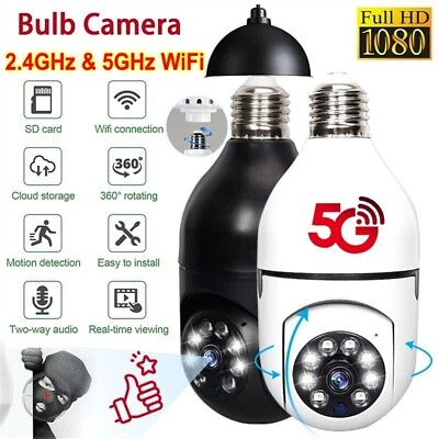 #ad 360° E27 Light Bulb Camera Wireless Wi Fi IR Night Smart Home Security Cam 1080P $25.99
