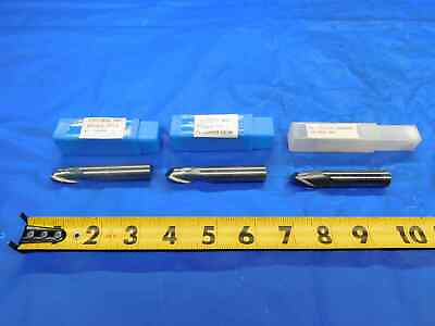 #ad 3 PC. LOT OF CHAMFER CARBIDE END MILLS 120 DEGREE ANGLE 1 2 CUTTING DIAMETER $59.99