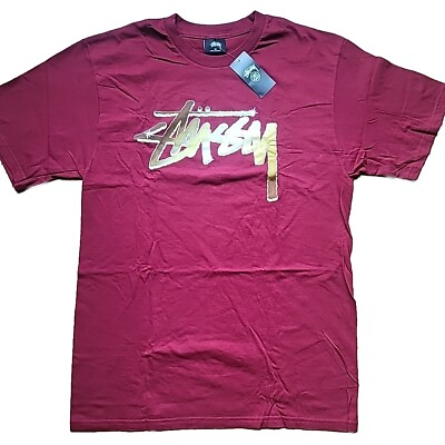 #ad Vintage Brand New Stussy Gold Dot Logo Tee T Shirt Medium $56.00