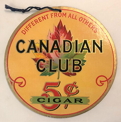 #ad #ad CANADIAN CLUB 5¢ CIGAR Original Double Sided Hanging Cardboard Sign 1930s N.O.S. $5.99