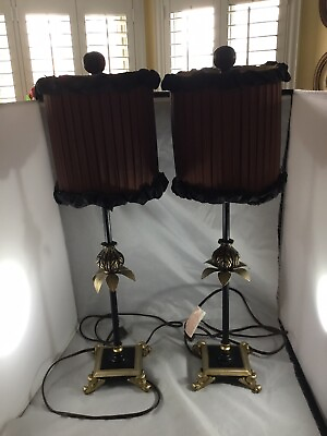 #ad Decorative Gold Brown 28” Tall Table Lamps Set Of 2 $89.00