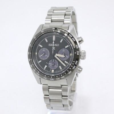 #ad SEIKO Prospex SBDL091 Speed Timer Solar Chronograph Silver Black Color Watch $397.00