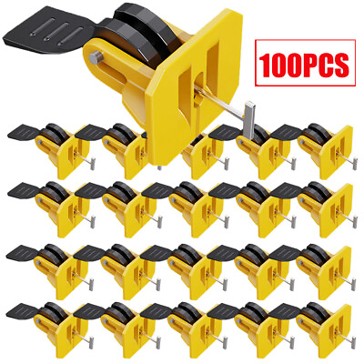 #ad 100Pcs Reusable Floor Tile Leveling System Positioning T Pin Locator Spacer Tool $37.19