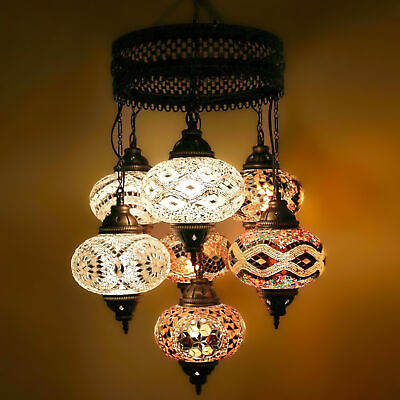 #ad Handmade Turkish Moroccan Mosaic Pendant Ceiling Lamp Chandelier Free LED $431.99