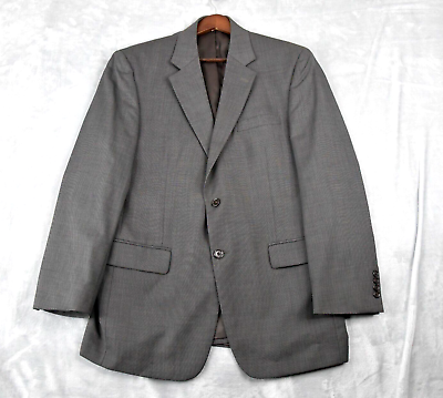 #ad JoS. A. Bank Blazer Men#x27;s 42R Light Green Gray Micro CheckSport Coat Jacket $36.88