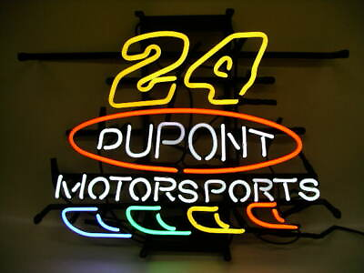 #ad New #24 JEFF GORDON DUPONT Motor Sports Neon Sign 24quot;x20quot; Lamp Poster Real Glass $220.49