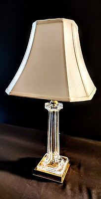 #ad Waterford Westwood Crystal Lamp Fine Crystal And Highly Polished Brass MINT $479.99