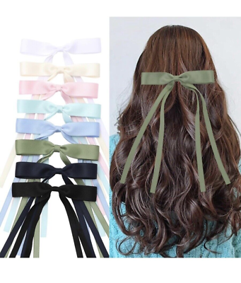 #ad 8 PCS Hair Bows for Women Hair Ribbon with Long Tail NEW $14.99