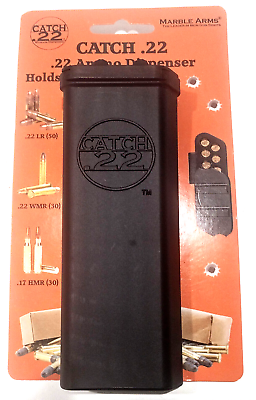 #ad Marbles Knives Catch 22 Black Plastic Belt Clip Case Holds 50 .22LR Cartridges $16.95
