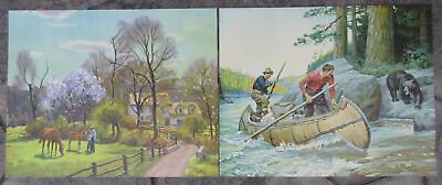 #ad Vintage Philip R. Goodwin Print Adventures on the Nipigon Bear Canoe 20quot; X 16quot; $24.00