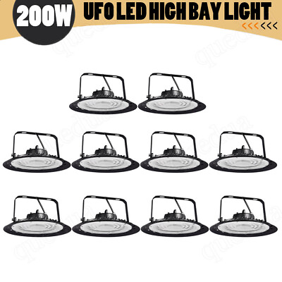 #ad 200W 10pcs Pack UFO LED High Bay Light 6000 6500K Warehouse LED Lights Lighting $219.99