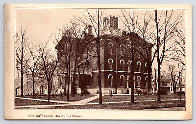 #ad Rochelle Illinois Old Central School Staircases To 3rd Floor Neighbors 1925 Bamp;W $9.00
