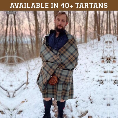 #ad Traditional Scottish Vintage Great Kilts Men#x27;s Tartan Great Kilt 16th Century $89.99