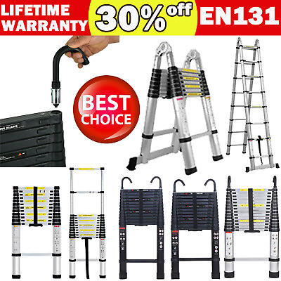 #ad Portable Folding Multi Purpose Telescopic Extension Ladder Aluminum Heavy Duty $130.47