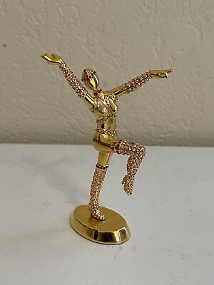 #ad Juju Palais Royal Gold Metal Crystal Decorated Nude Dancer Figurine $40.00