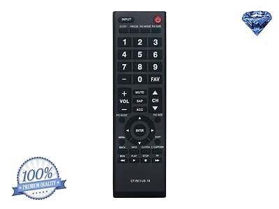#ad New CT RC1US 18 Replacement Remote for Toshiba TV 32L310U20 32L220U19 32L310U18 $8.89