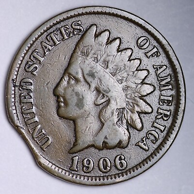 #ad 1906 CLIP Indian Head Cent Penny Choice FINE W18 RCM FREE SHIPPING $17.60