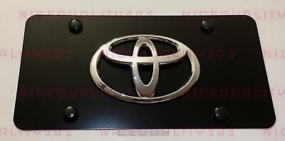 #ad 3D Toyota Front Stainless Steel Finished License Plate Frame Holder $29.99