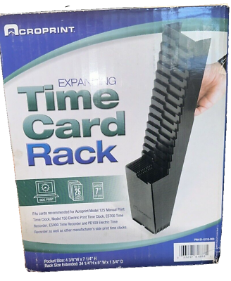 #ad New Acroprint Expanding Time Card Rack For Model 125 Time Clock Black Plastic $18.99