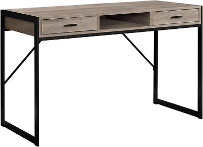 #ad Contemporary Laptop Table with Drawers and Shelf Home amp; Office Computer Desk Met $210.99