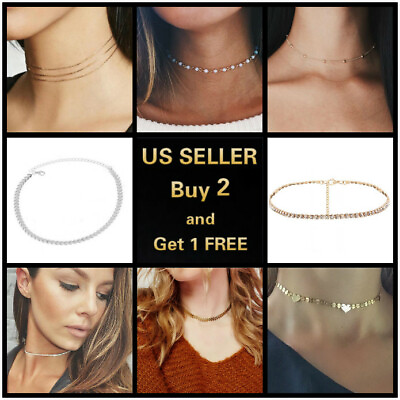 #ad Choker Collar necklace Gold Silver Star Shining Multilayer Beads Women Jewelry * $3.79