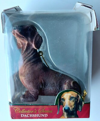 #ad Dachshund Collectible Christmas Tree Ornament in Box $8.99