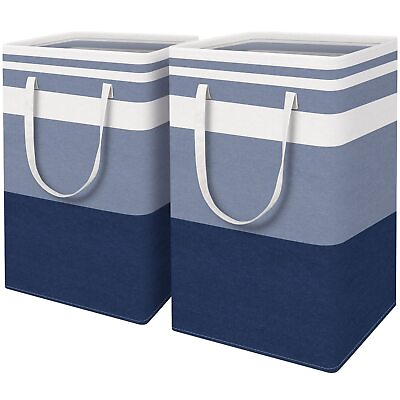 #ad 2 Pack Large Laundry Basket Collapsible Laundry Hamper Freestanding Waterpr... $27.26