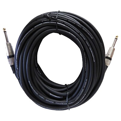 #ad 50ft Instrument Guitar Audio Speaker Cable 6.35mm 1 4quot; to 1 4quot; Mono Male Cord $22.98
