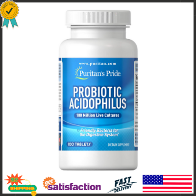#ad Puritan#x27;s Pride Probiotic Acidophilus Tablets White 100 Count**NEW $7.70