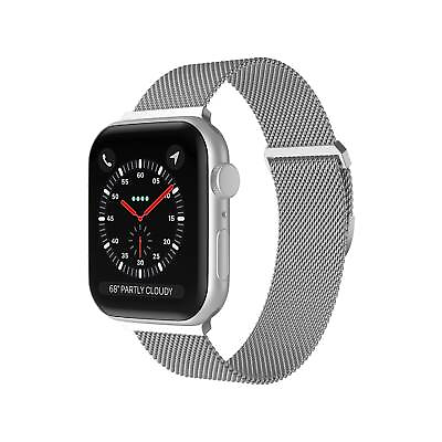 #ad Worryfree Gadgets Metal Mesh Magnetic Wristband for Apple Watch Silver $23.99