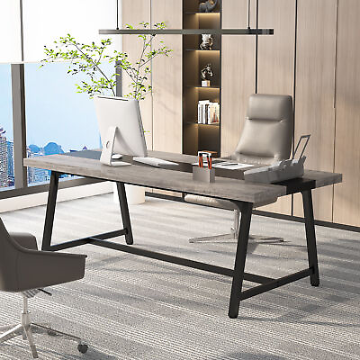 #ad 71quot; Office Executive Desk Large Computer Desk Industrial Conference Table for 4 $227.98