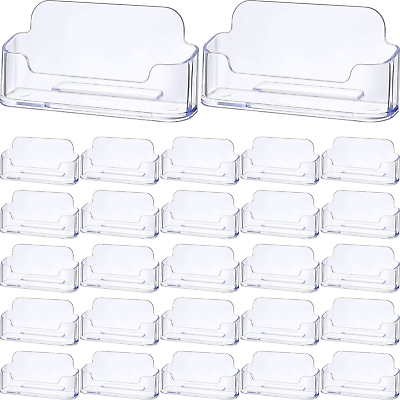 #ad 50 Pack Business Card Holder for Desk Acrylic Business Card Holder Display Clear $42.59