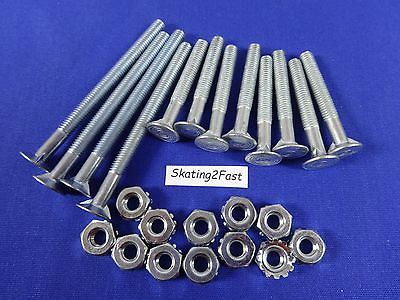 #ad 12 New Mounting Bolts amp; Nuts Kit Quad Roller Skates Speed Jam $16.99