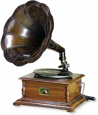 #ad Working Gramophone Phonograph Antique Look functional Replica Model Brass Horn $276.34