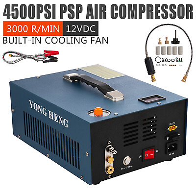 #ad YONG HENG Portable 4500PSI High Pressure PCP Air Compressor Auto Stop DC12V 110V $235.90
